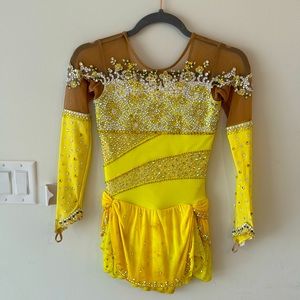 Child “Beauty & the Beast” inspired figure skating dress.